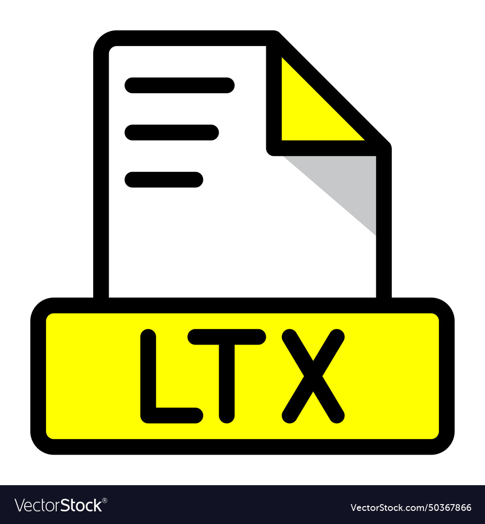 Ltx file icon colorful style design document vector image Ltx file icon colorful style design document