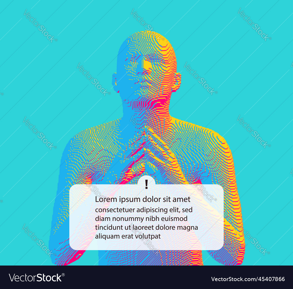 Man sitting and thinking of problems voxel art vector image Man sitting and thinking of problems voxel art