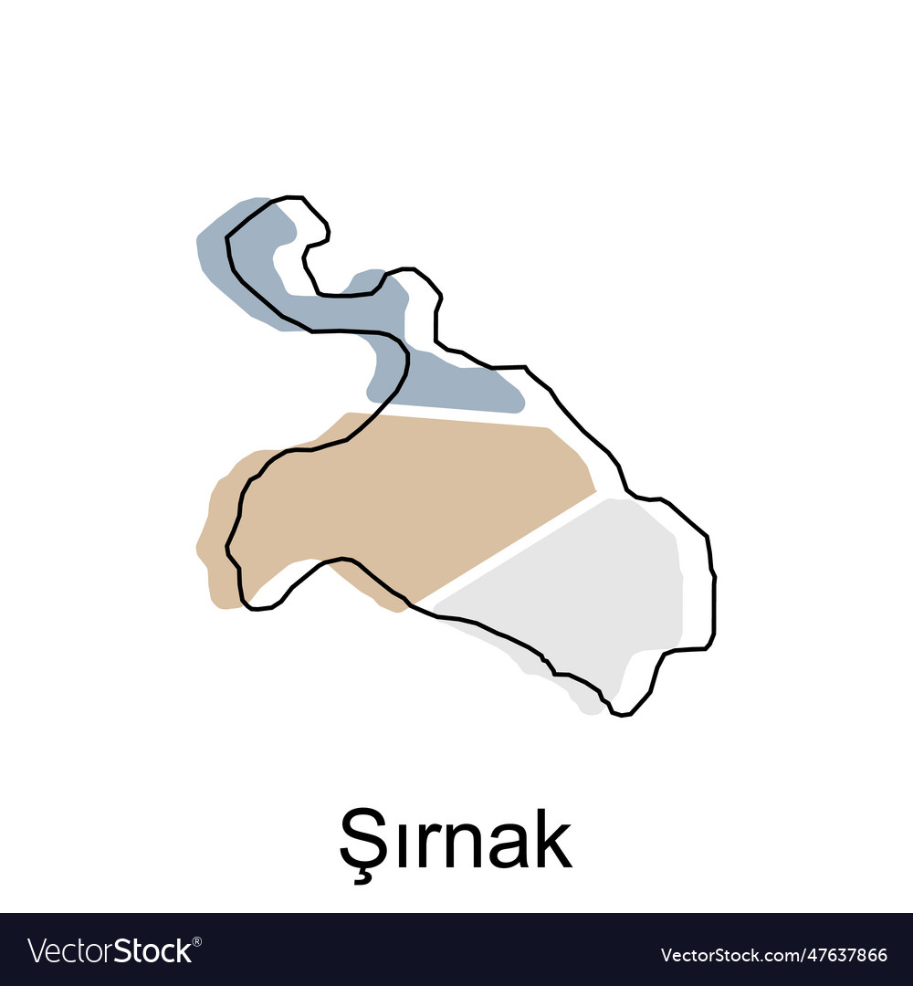 Map of sirnak province of turkey design turkey Vector Image