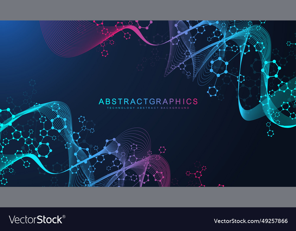 Modern scientific background with hexagons lines