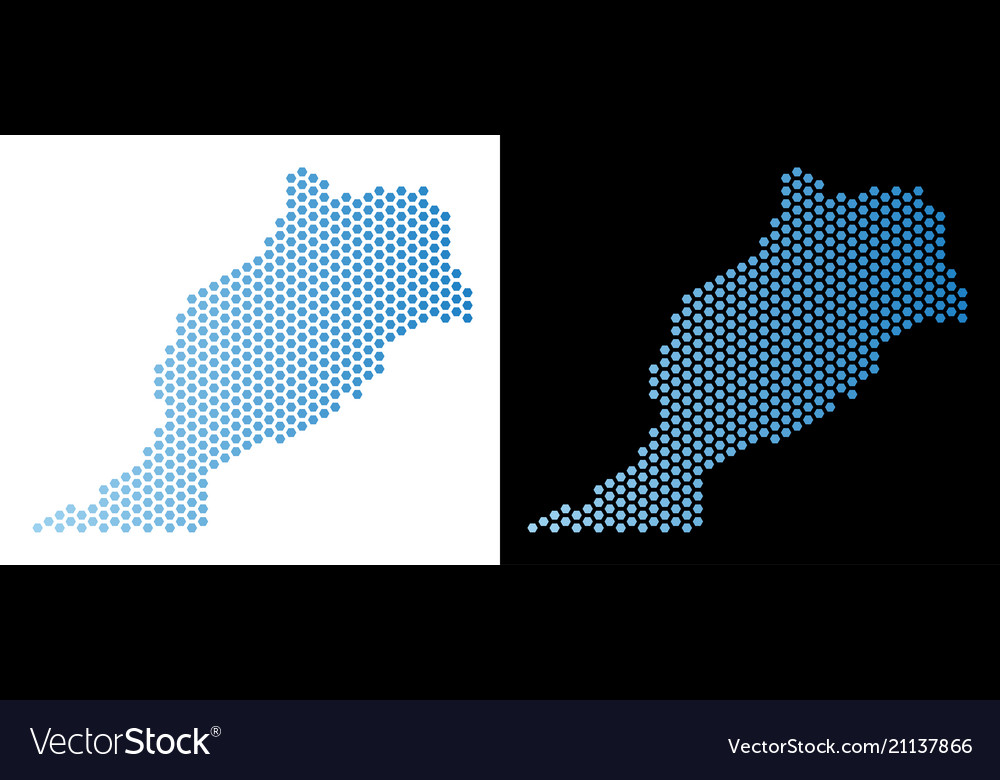 Morocco map hexagon scheme