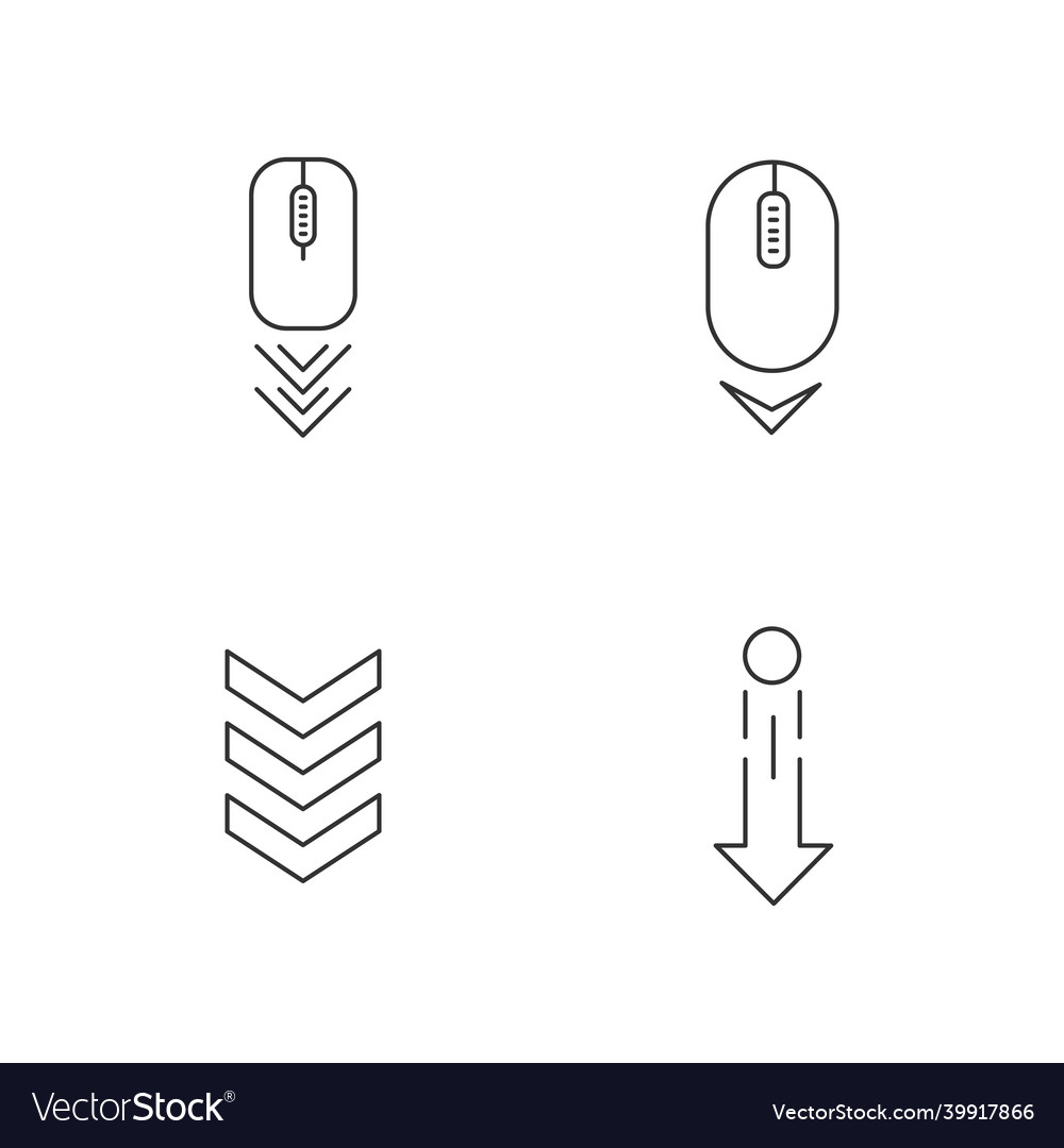 Scrolldown indicators pixel perfect linear icons Vector Image Scrolldown indicators pixel perfect linear icons
