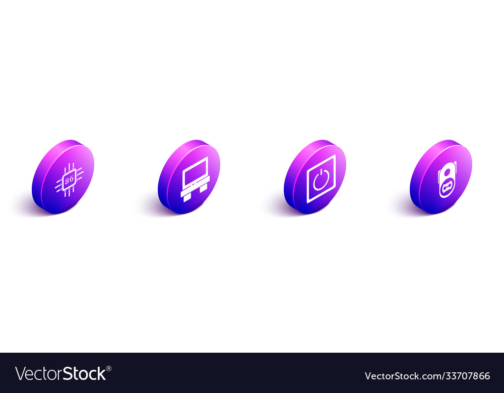 Set isometric processor with microcircuits cpu Vector Image Set isometric processor with microcircuits cpu