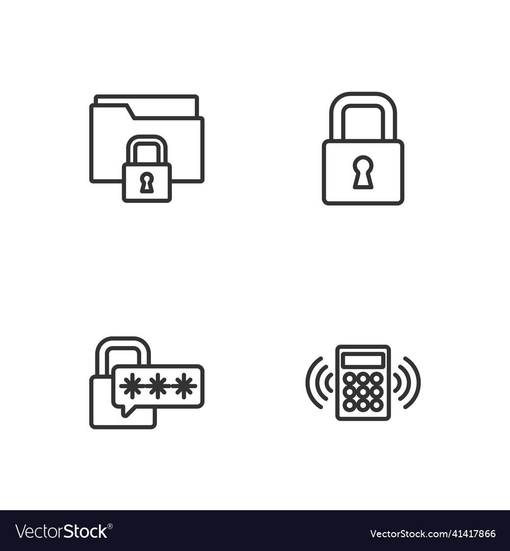 Set line security keypad access panel cyber vector image Set line security keypad access panel cyber