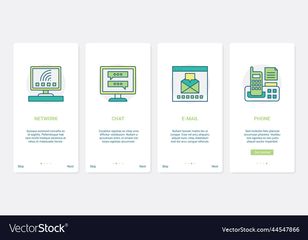 Social media communication and networking ux ui vector image Social media communication and networking ux ui