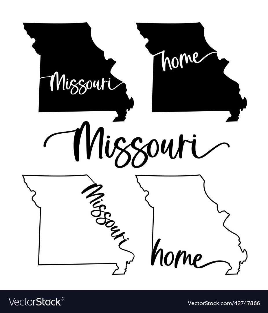 Stylized map of the us state missouri