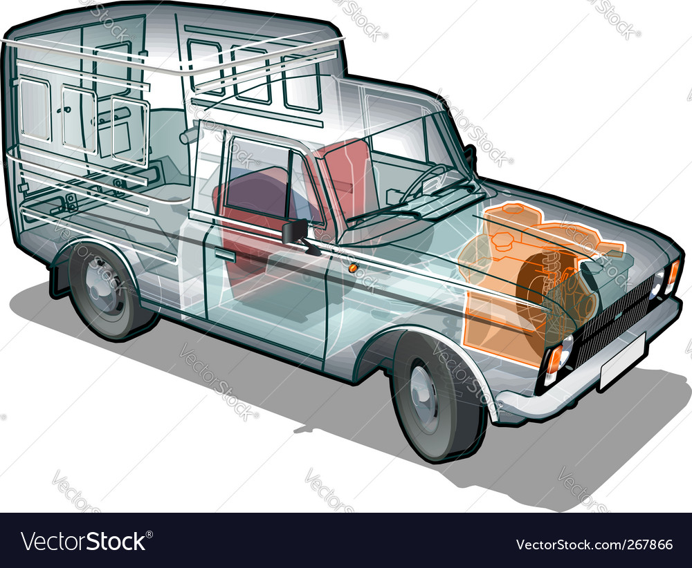 Van info graphics cutaway