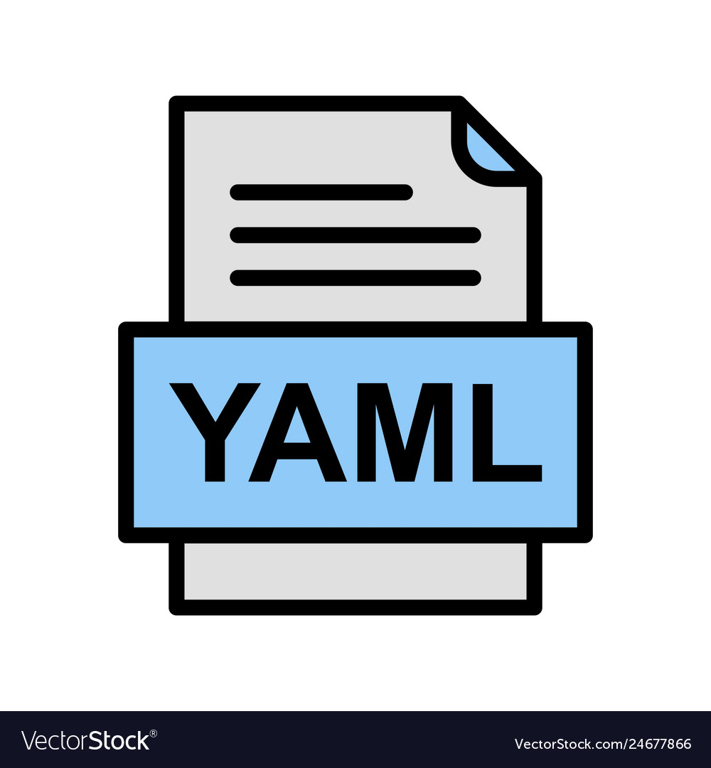 Yaml file document icon Royalty Free Vector Image