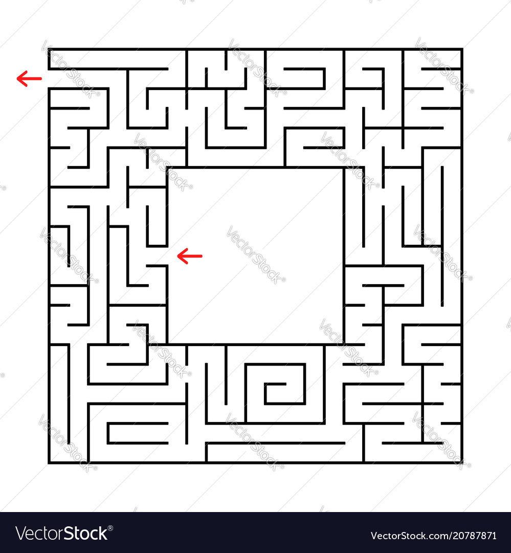 A square labyrinth find the way out from vector image A square labyrinth find the way out from