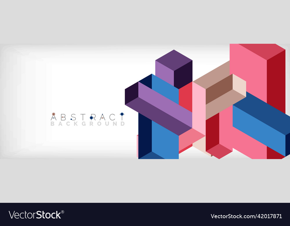 Abstract background 3d cubes cubic elements vector image Abstract background 3d cubes cubic elements