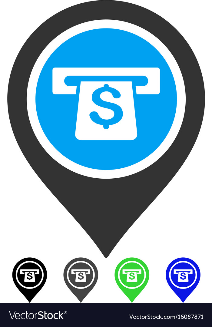 Banking machine pointer flat icon