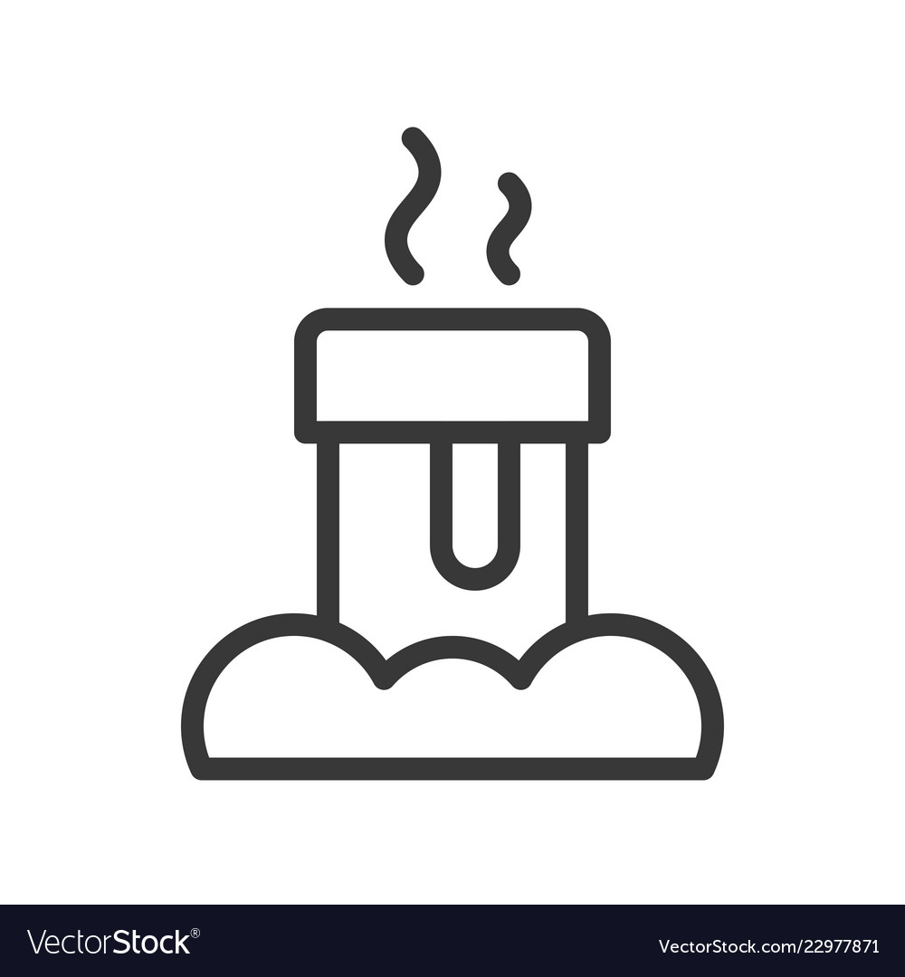 Chimney flue merry christmas icon set outline