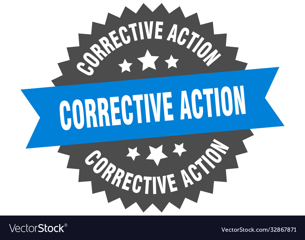 Corrective action round isolated ribbon label