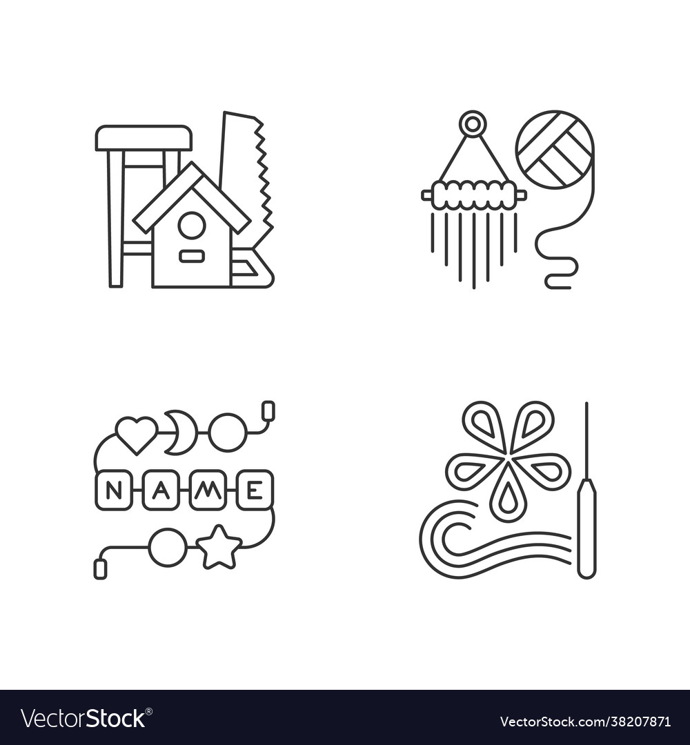 Kreative Aktivitäten Linear Icons Set vector image Kreative Aktivitäten Linear Icons Set