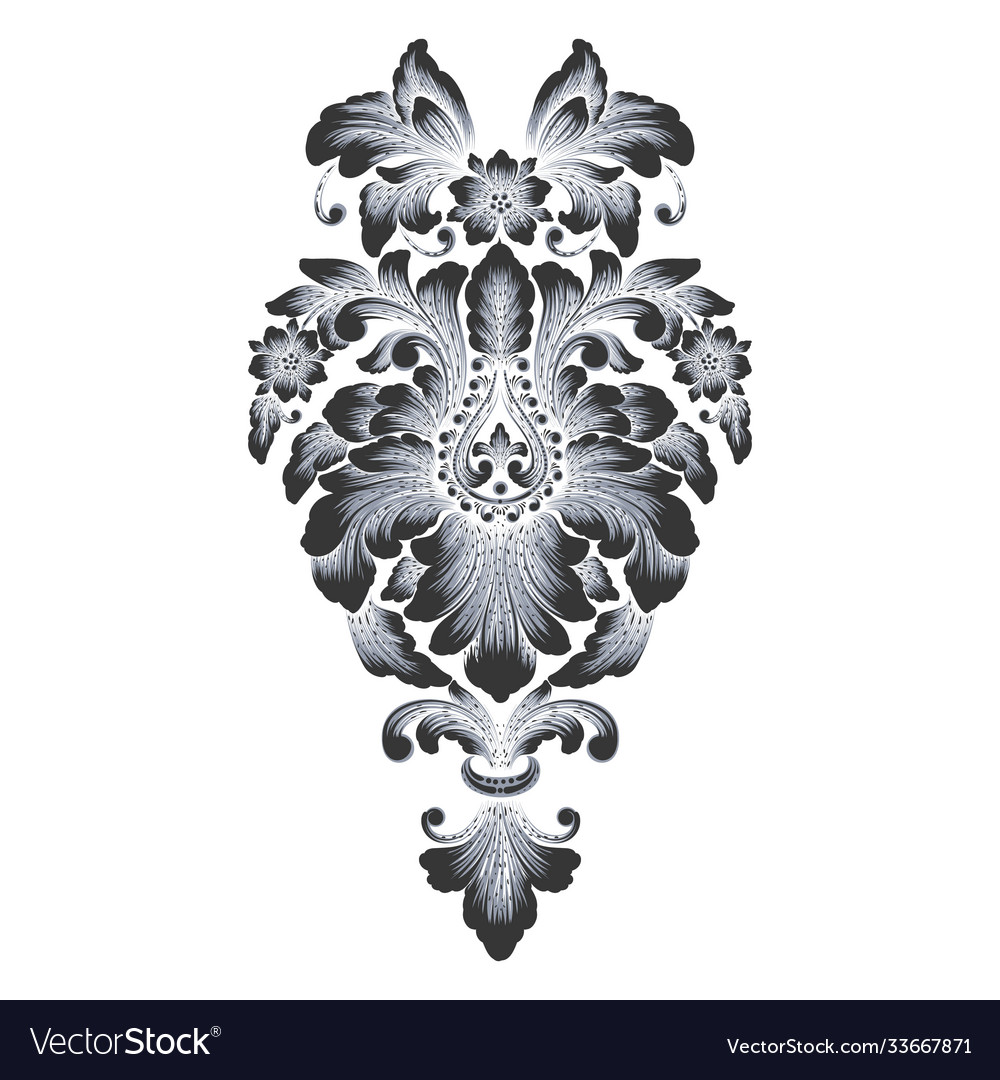 Damask element isolated central