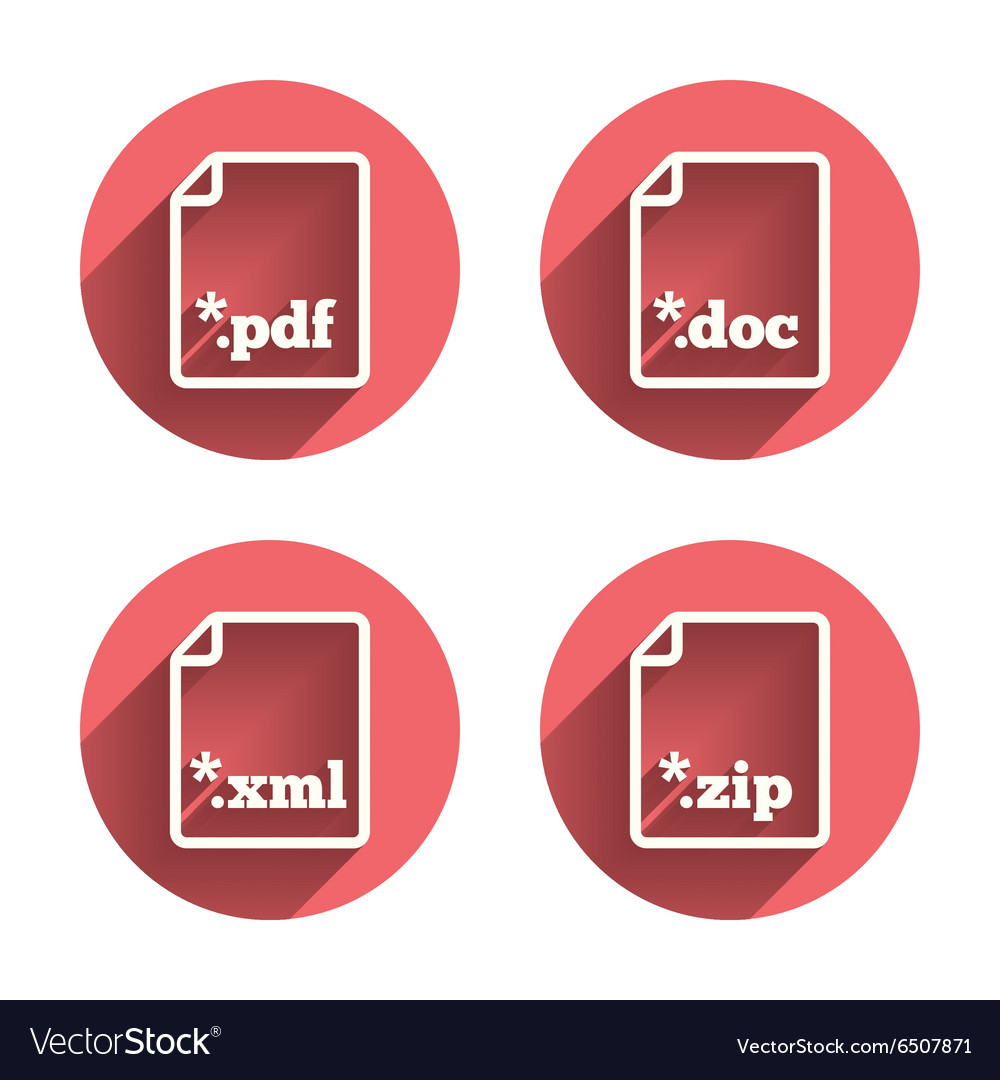 Document signs file extensions symbols