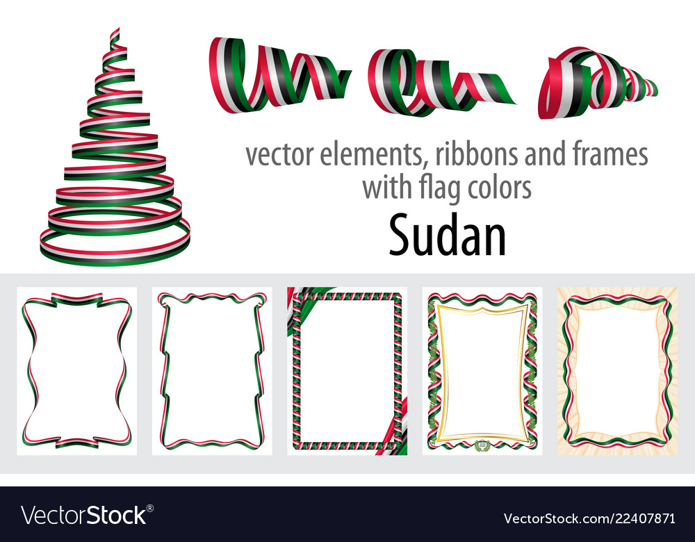 Elements ribbons and frames with flag colors Vector Image Elements ribbons and frames with flag colors