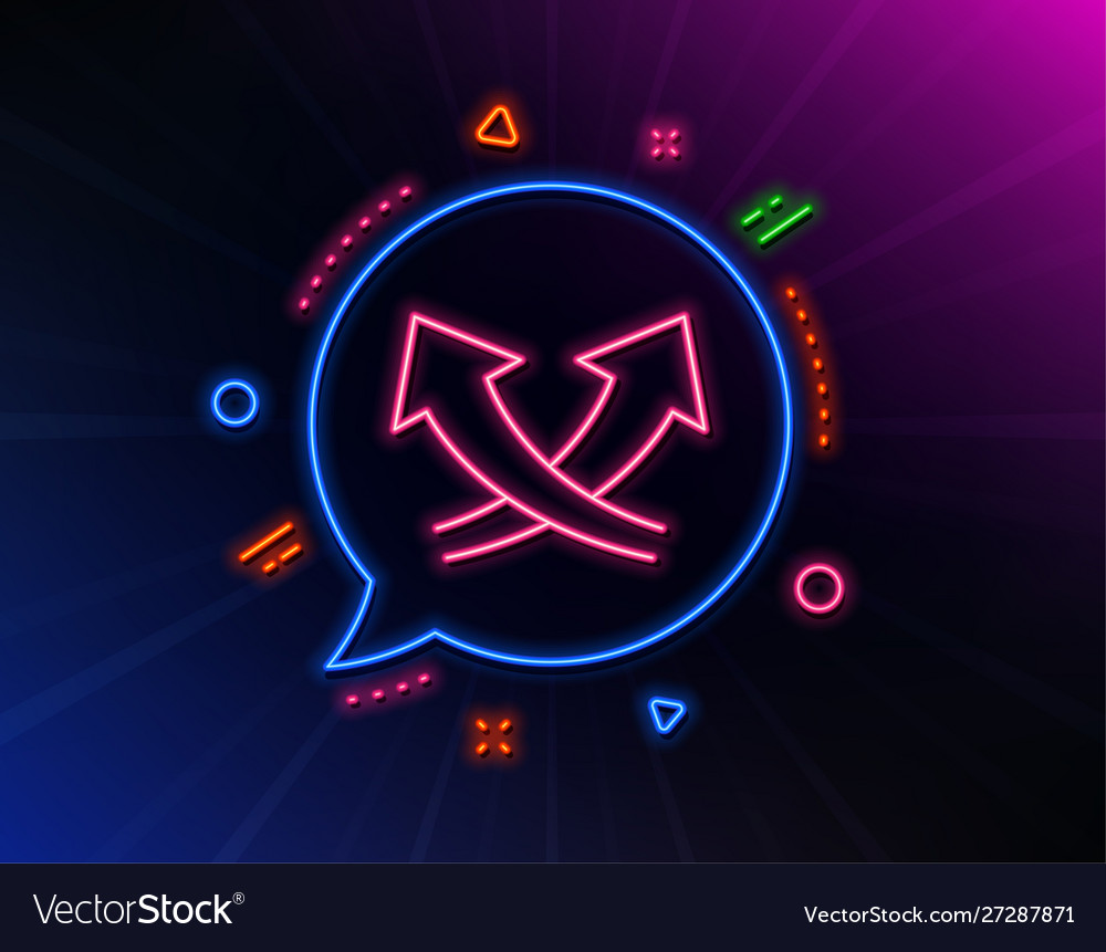 Intersection arrows line icon exchange and turn vector image Intersection arrows line icon exchange and turn