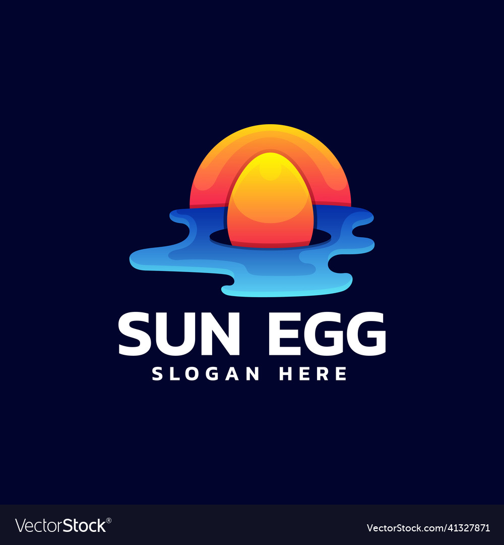 Logo sun egg gradient colorful style Royalty Free Vector