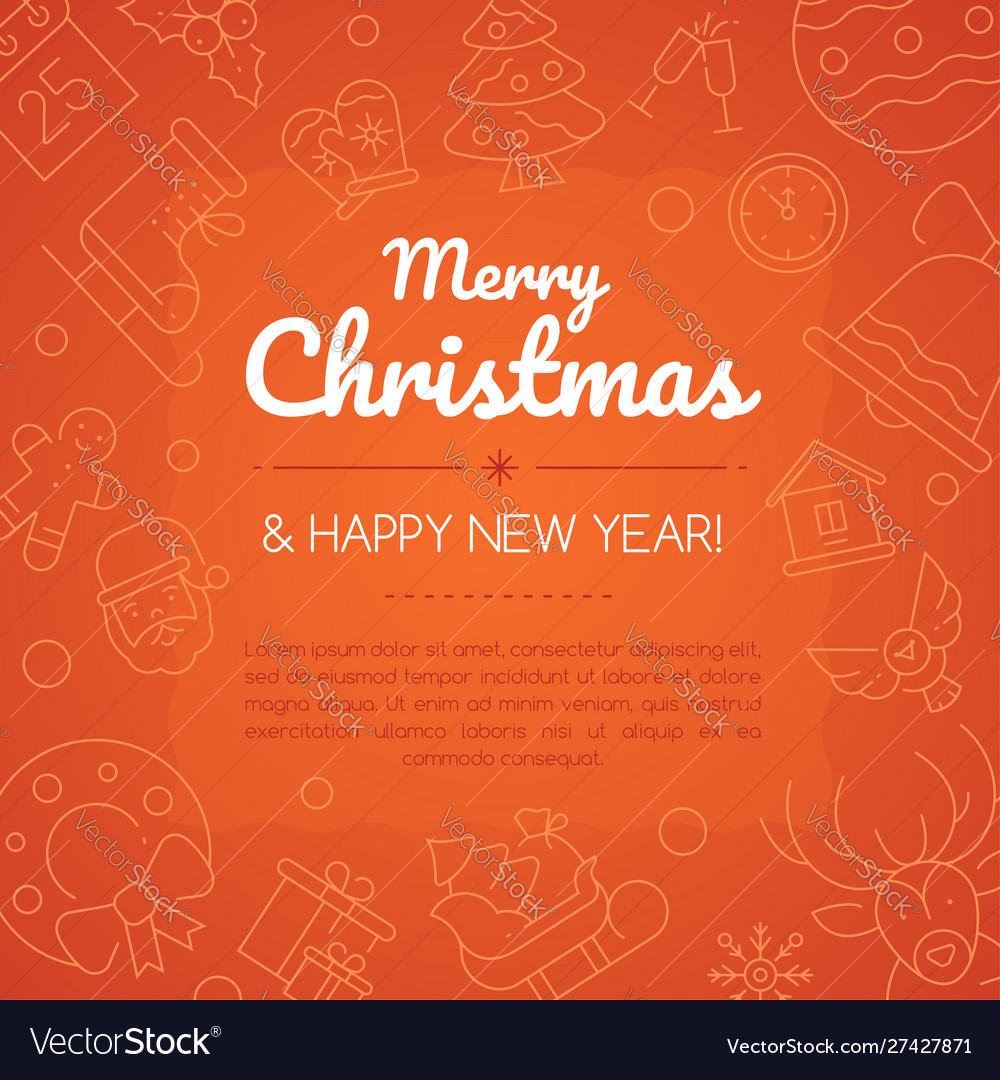 Merry christmas and happy new year social media Vector Image