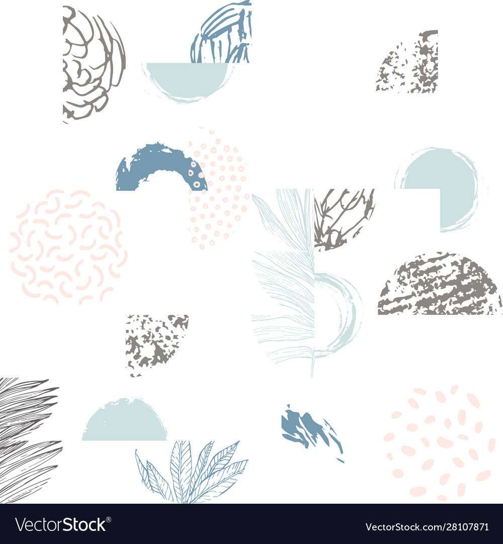 Modern mit Linie Kunst tropische Blätter grunge vector image Modern mit Linie Kunst tropische Blätter grunge