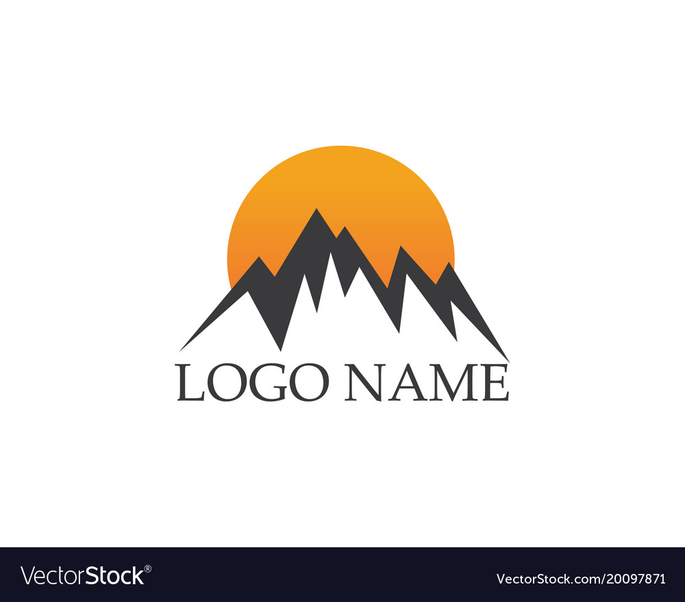 Mountain nature landscape logo and symbols icons Vector Image