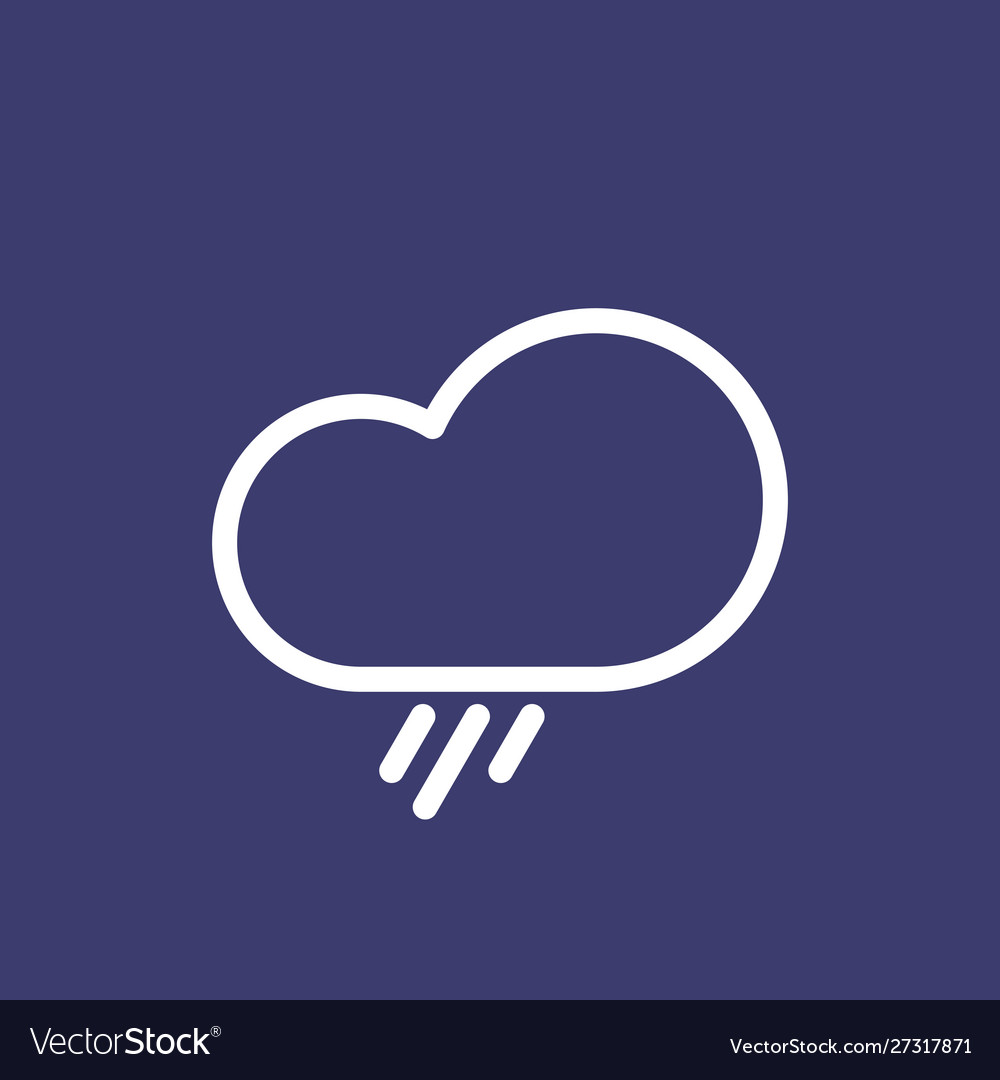 Rain cloud icon for simple flat style weather ui