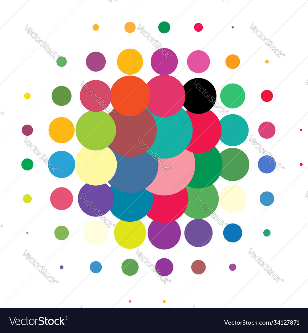 Random colorful dots halftone half-tone element