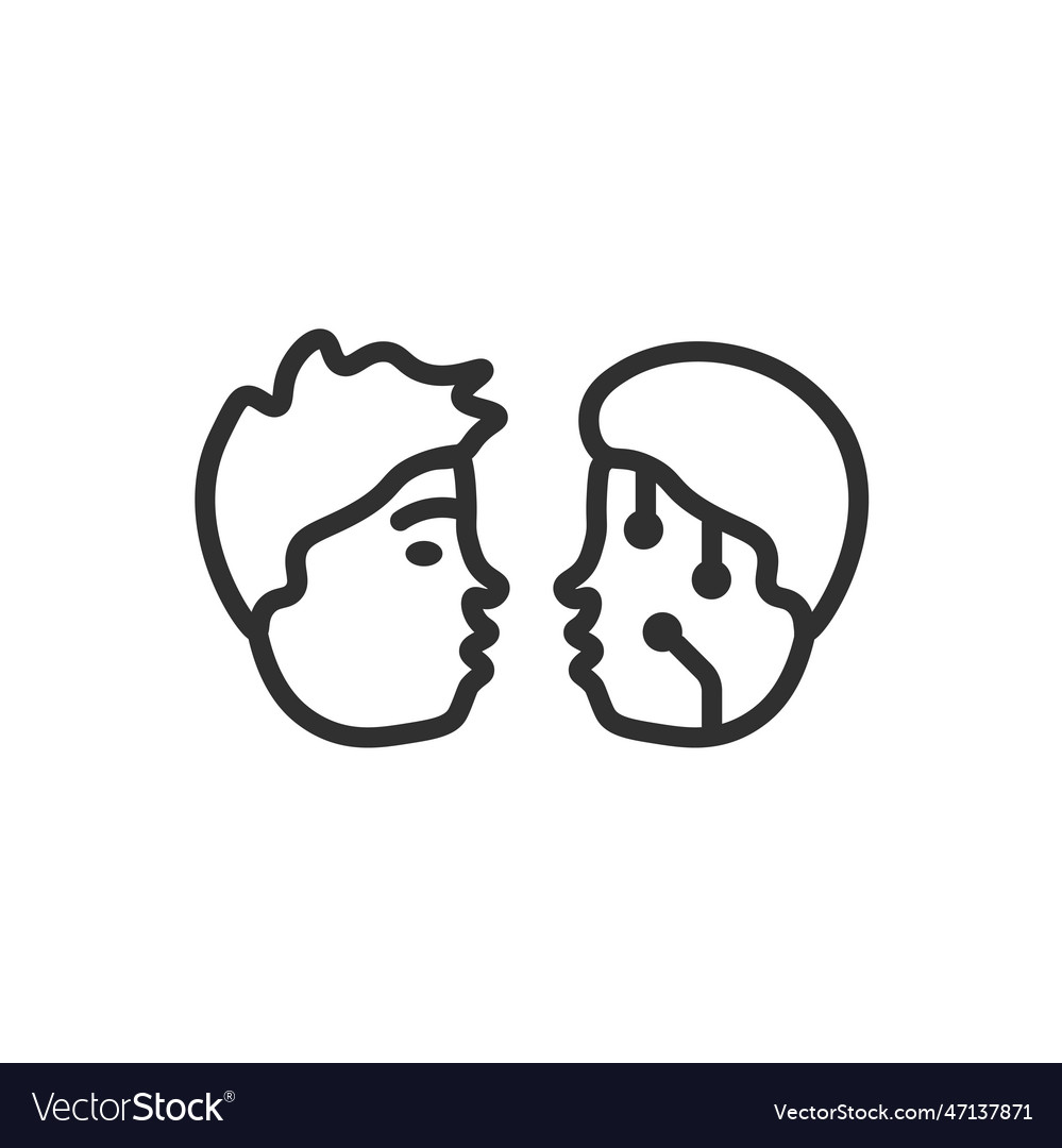 Turing test icon thin line from vector image Turing test icon thin line from