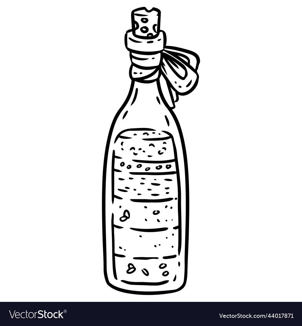 Witch bottle hand-drawn doodle isolated icon