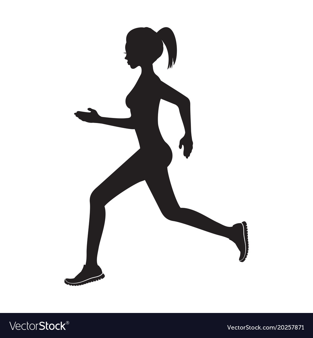 Download Woman running Royalty Free Vector Image - VectorStock