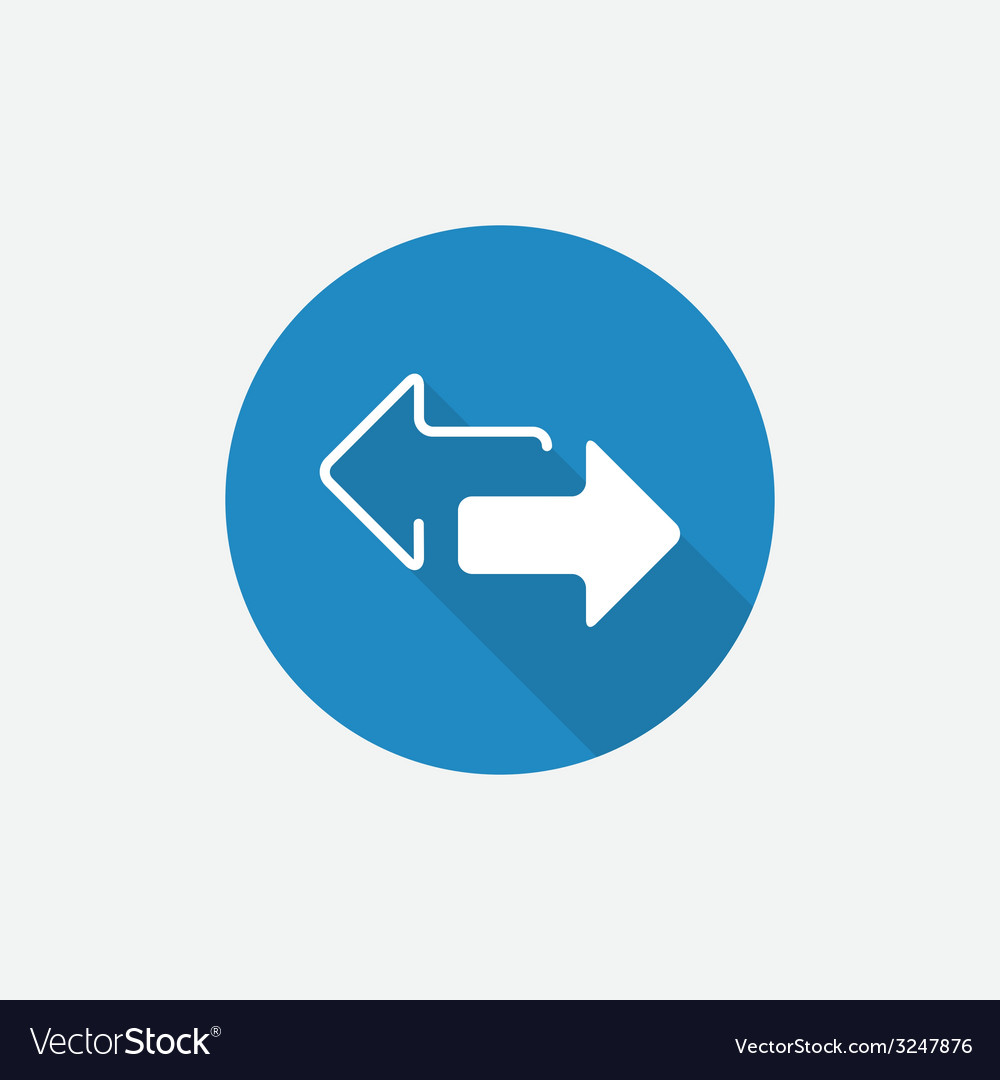 Arrow flat blue simple icon with long shadow