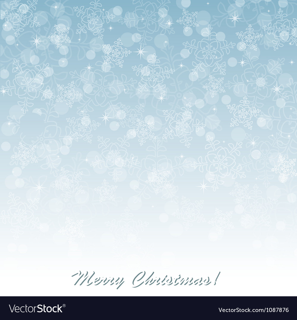 Blue christmas background with snowflakes Vector Image