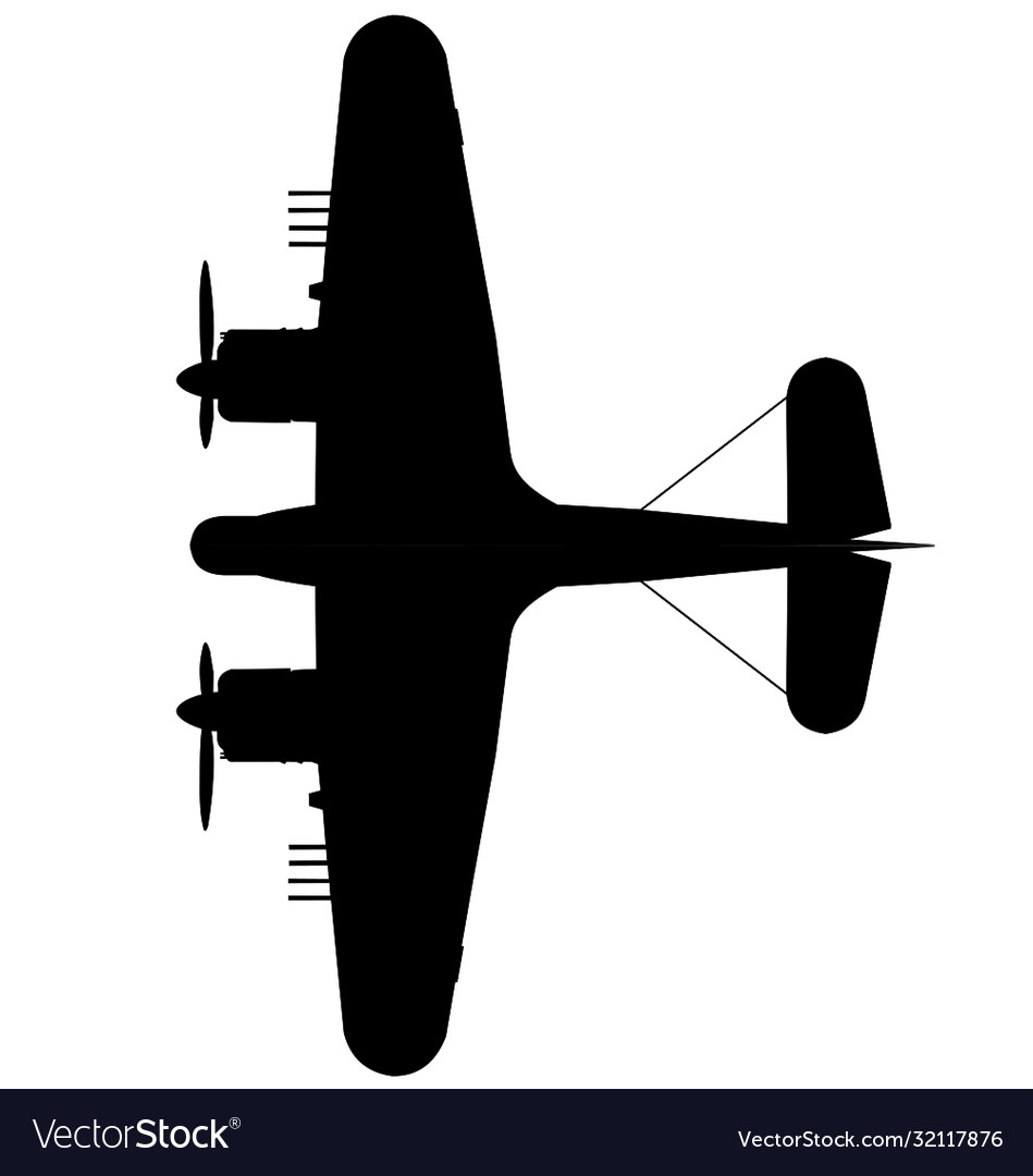 Bristol beaufighter vi and x top silhouette Vector Image