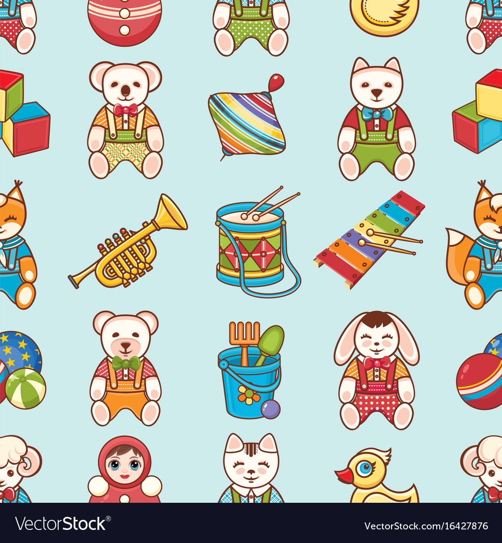 Child toy seamless pattern design element