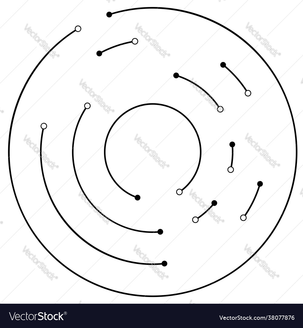 Circular radial lines with nodes points Vector Image Circular radial lines with nodes points