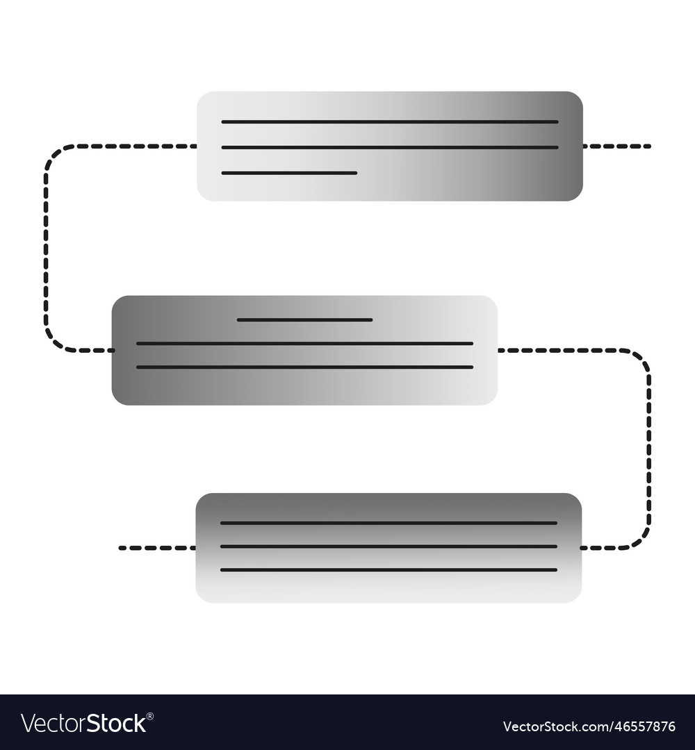 Connected graph gray rectangles data information vector image Connected graph gray rectangles data information