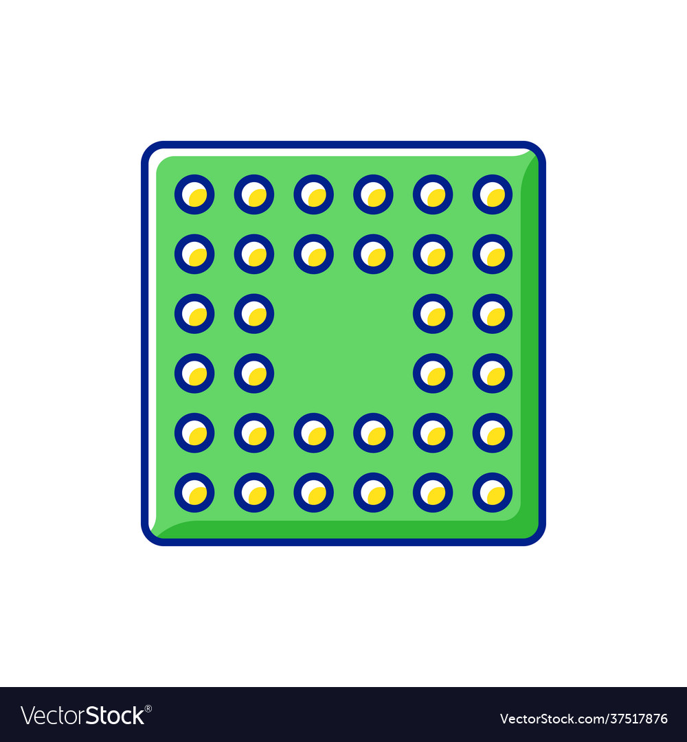 Cpu socket rgb color icon vector image Cpu socket rgb color icon