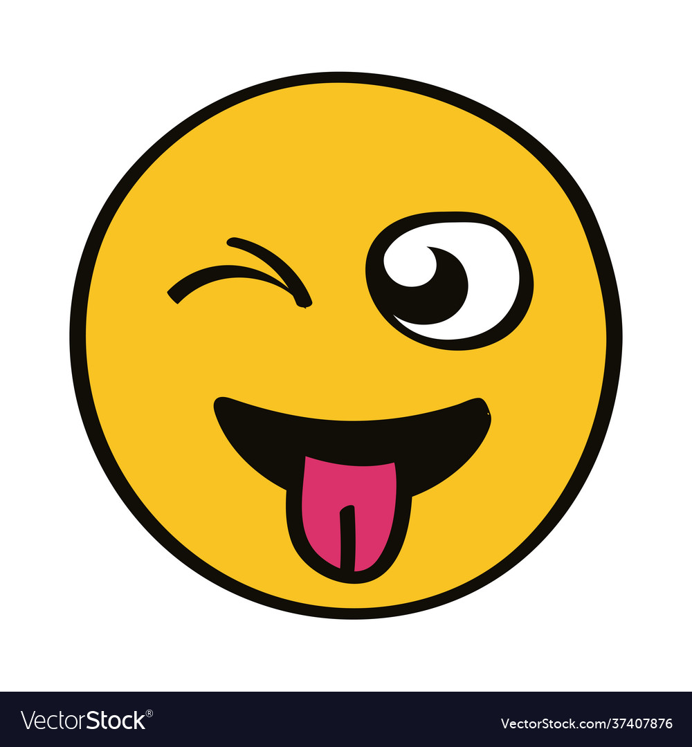 Crazy emoji character Royalty Free Vector Image