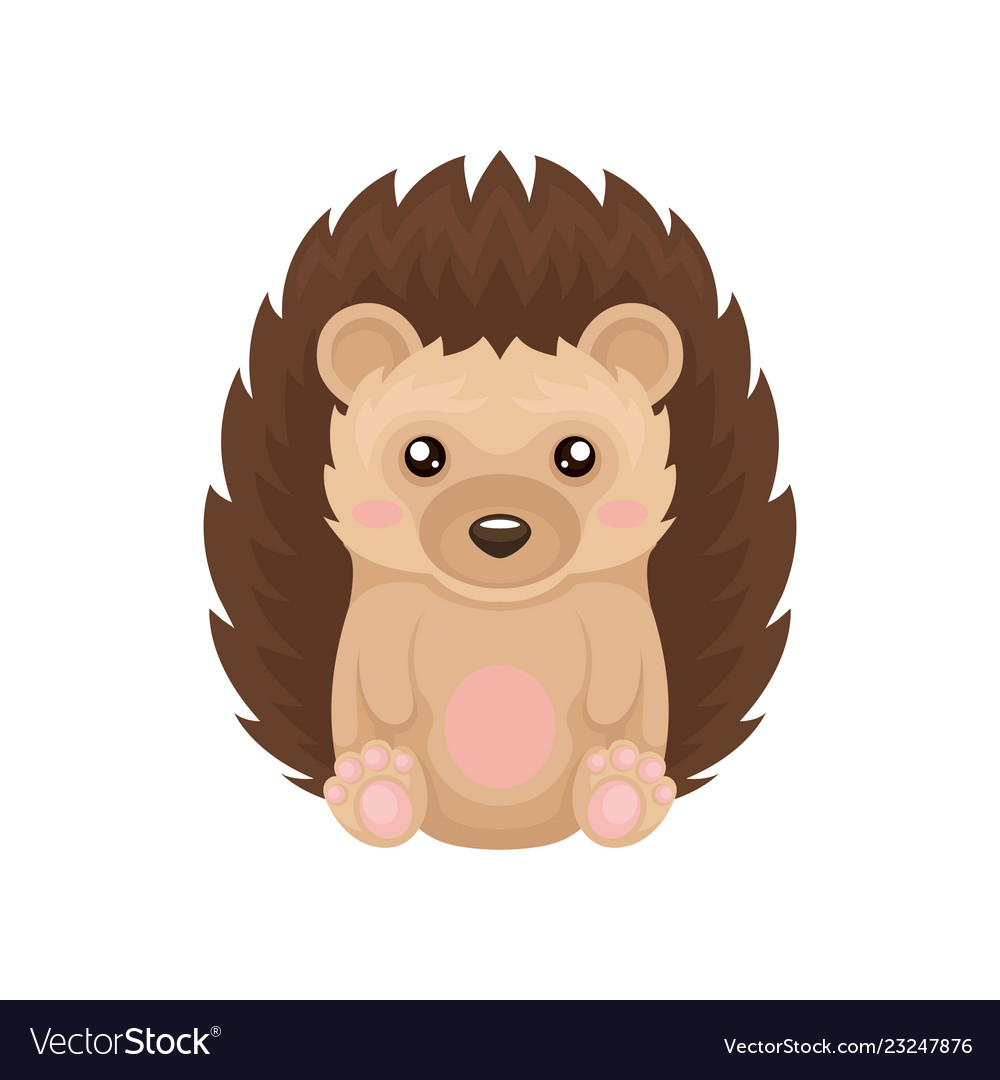 Cute hedgehog lovely prickly animal cartoon Vector Image