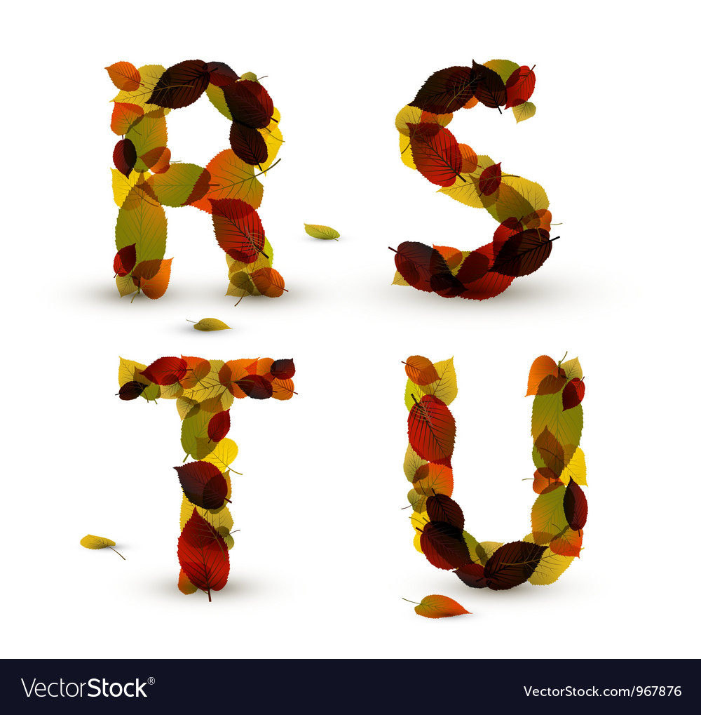 Fall Alphabet Letters Royalty Free Vector Image Fall Alphabet Letters Royalty Free Vector Image