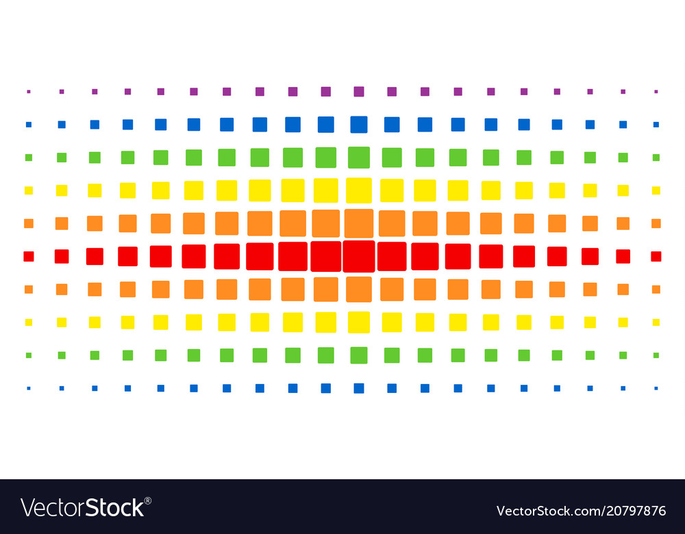 Filled square rounded spectrum halftone grid