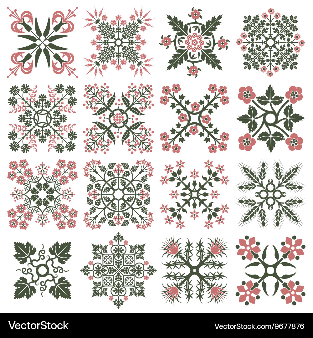 Floral style design elements Royalty Free Vector Image