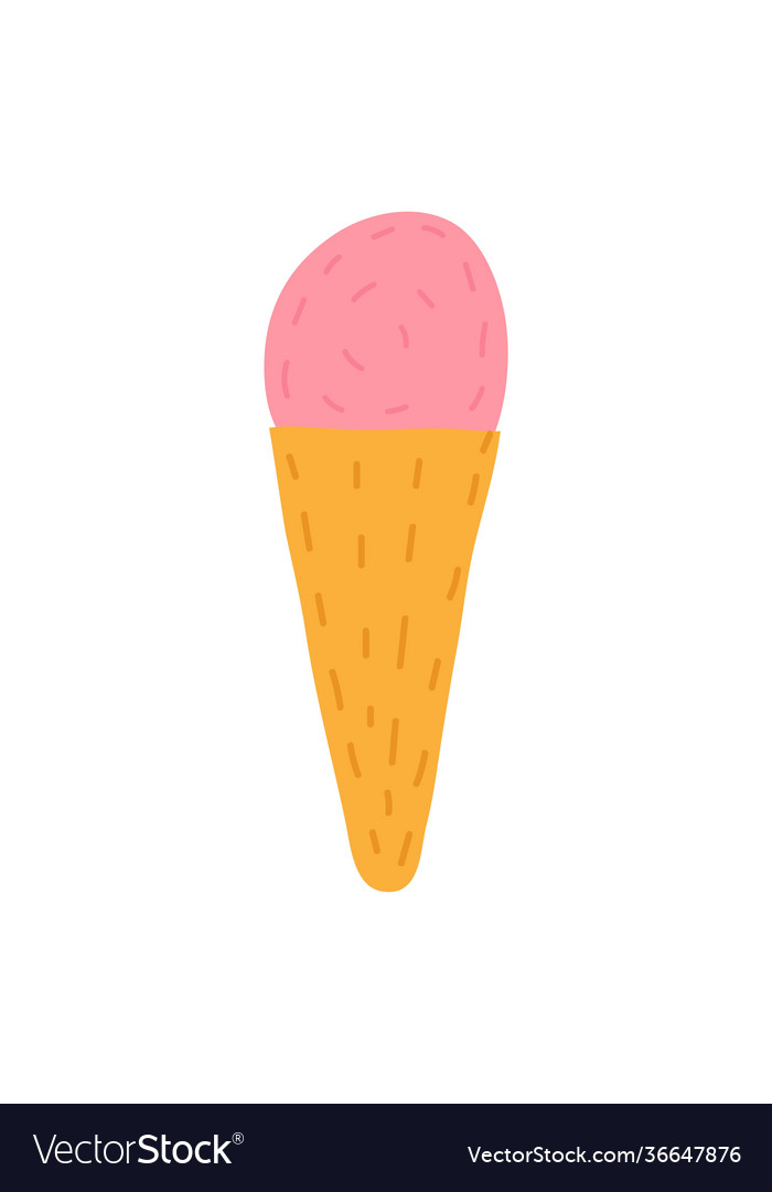 Hand drawn simple color ice cream