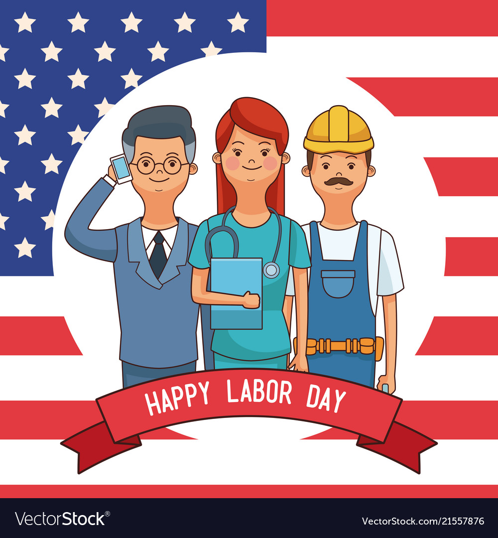 Happy labor day card Royalty Free Vector Image