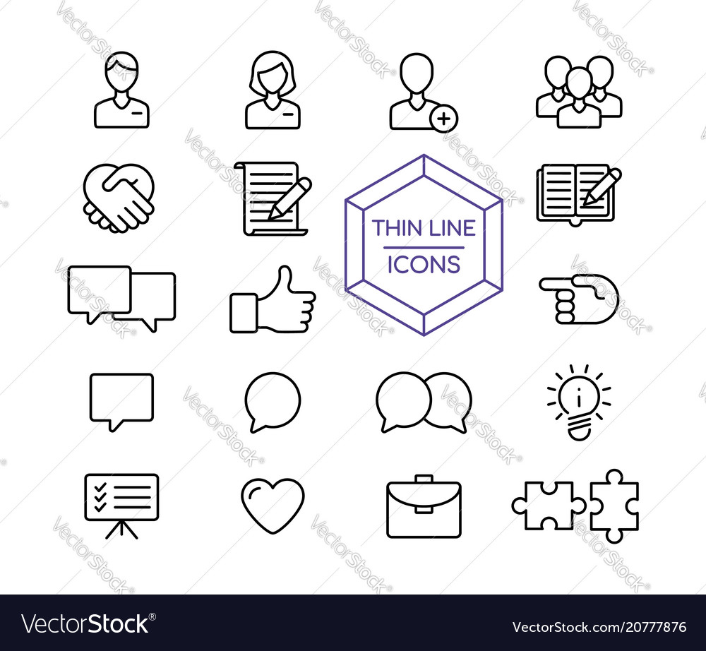 Internet business line icon set for web marketing vector image Internet business line icon set for web marketing