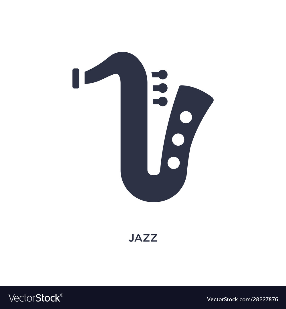 Jazz icon on white background simple element from vector image Jazz icon on white background simple element from
