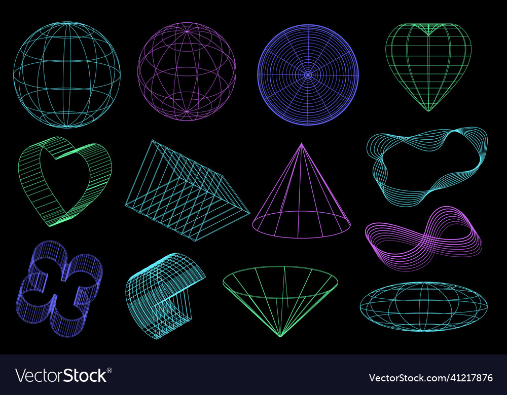 Mesh abstract shapes with globe in minimal style vector image Mesh abstract shapes with globe in minimal style