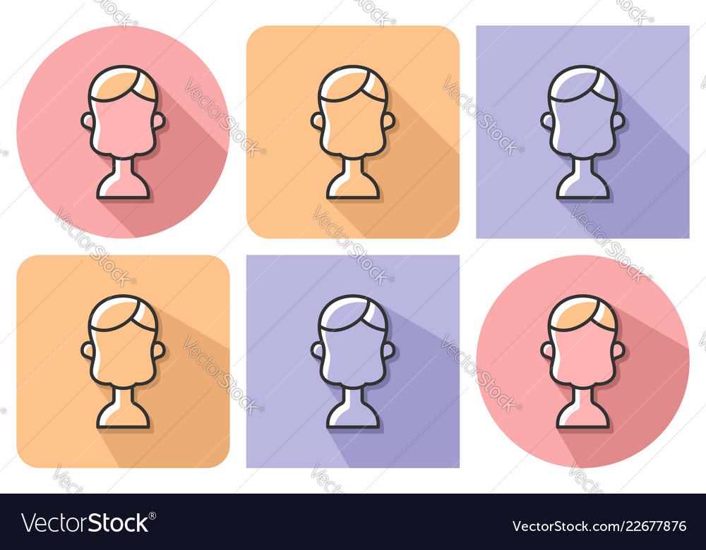 Outlined icon of child user picture with parallel vector image Outlined icon of child user picture with parallel