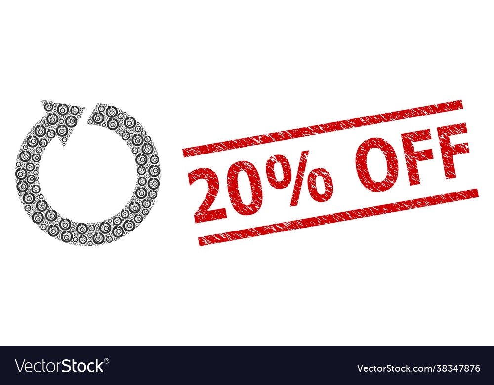Rotate recursion collage items vector image Rotate recursion collage items